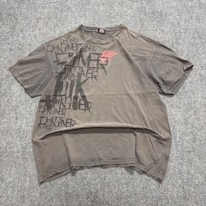 VTG Quicksilver T-Shirt Men's XL Cotton Brown College Spellout Skater Y2K